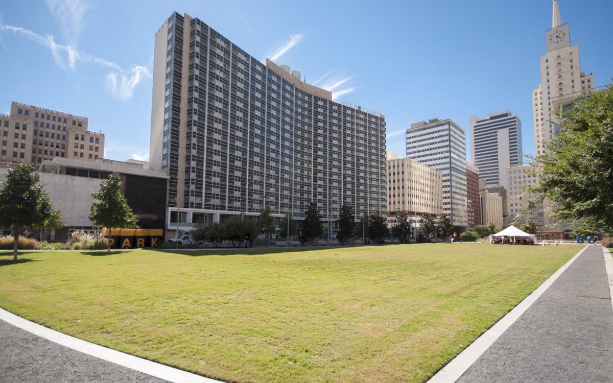 Statler Hilton Hotel And Old Dallas Central Library Hill Wilkinson Statler Hilton Hotel And Old Dallas Central Library